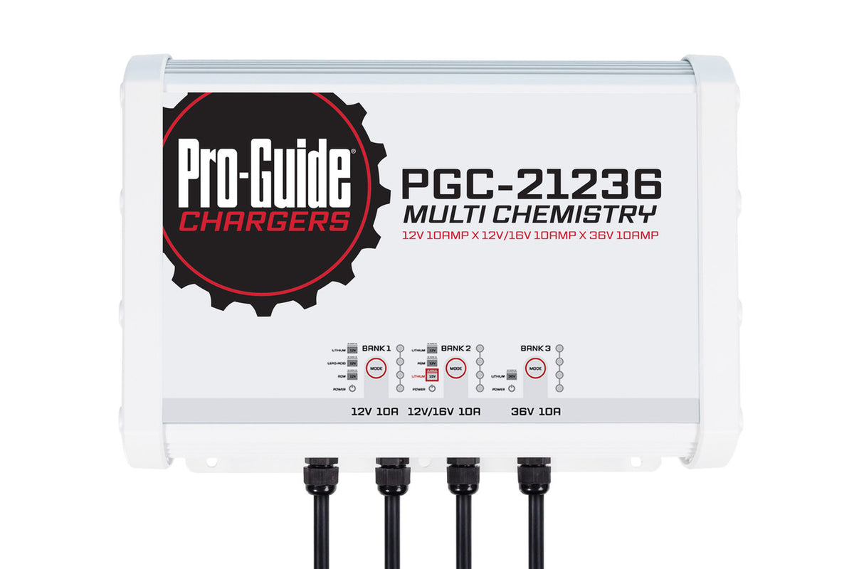 PGC-21236 | 12V 1-Bank 10-Amp, 12V/16V 1-Bank 10-Amp & 36V 1-Bank 10-Amp, On-Board Battery Charger