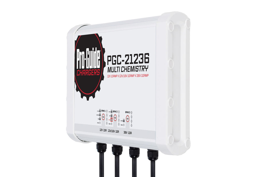 PGC-21236 | 12V 1-Bank 10-Amp, 12V/16V 1-Bank 10-Amp & 36V 1-Bank 10-Amp, On-Board Battery Charger